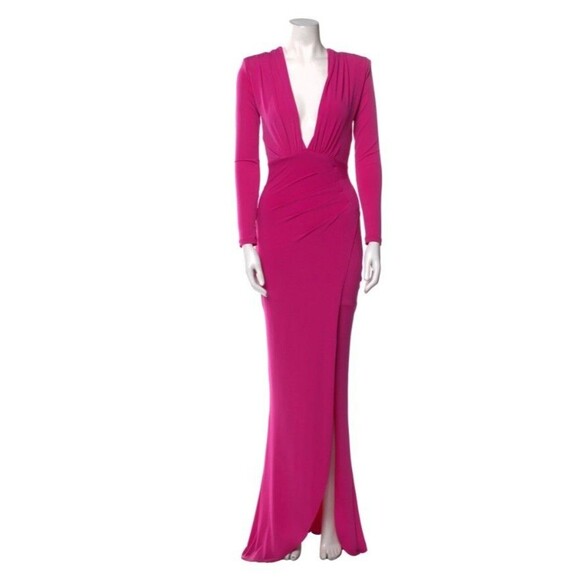 Nookie Dresses & Skirts - $299 retail-NWT-Nooki REVOLVE Farrah Plunge V-Neck Gown-Cerise(deep pink)-Small